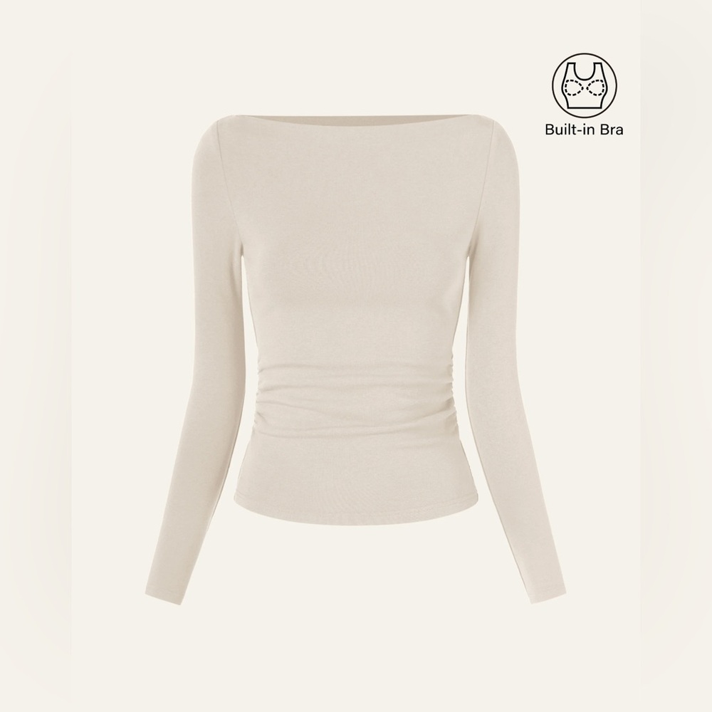ProWarm Modern Side Ruched Boatneck Brami Top
Morning Mist XSmall